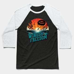 Wings of Freedom Parasailing Design Baseball T-Shirt